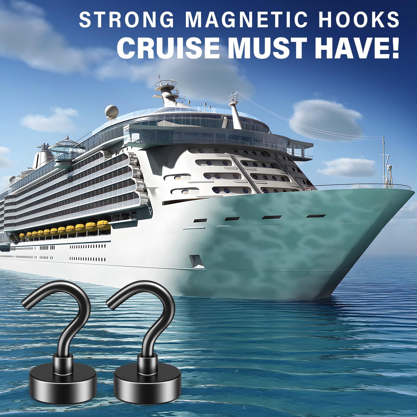FINDMAG 12 Pack Black Magnetic Hooks 30LBS Neodymium Magnet Hooks, Magnet with Hook Strong Magnetic Hook for Hanging, Refrigerator, Grill, Kitchen, Key Holder