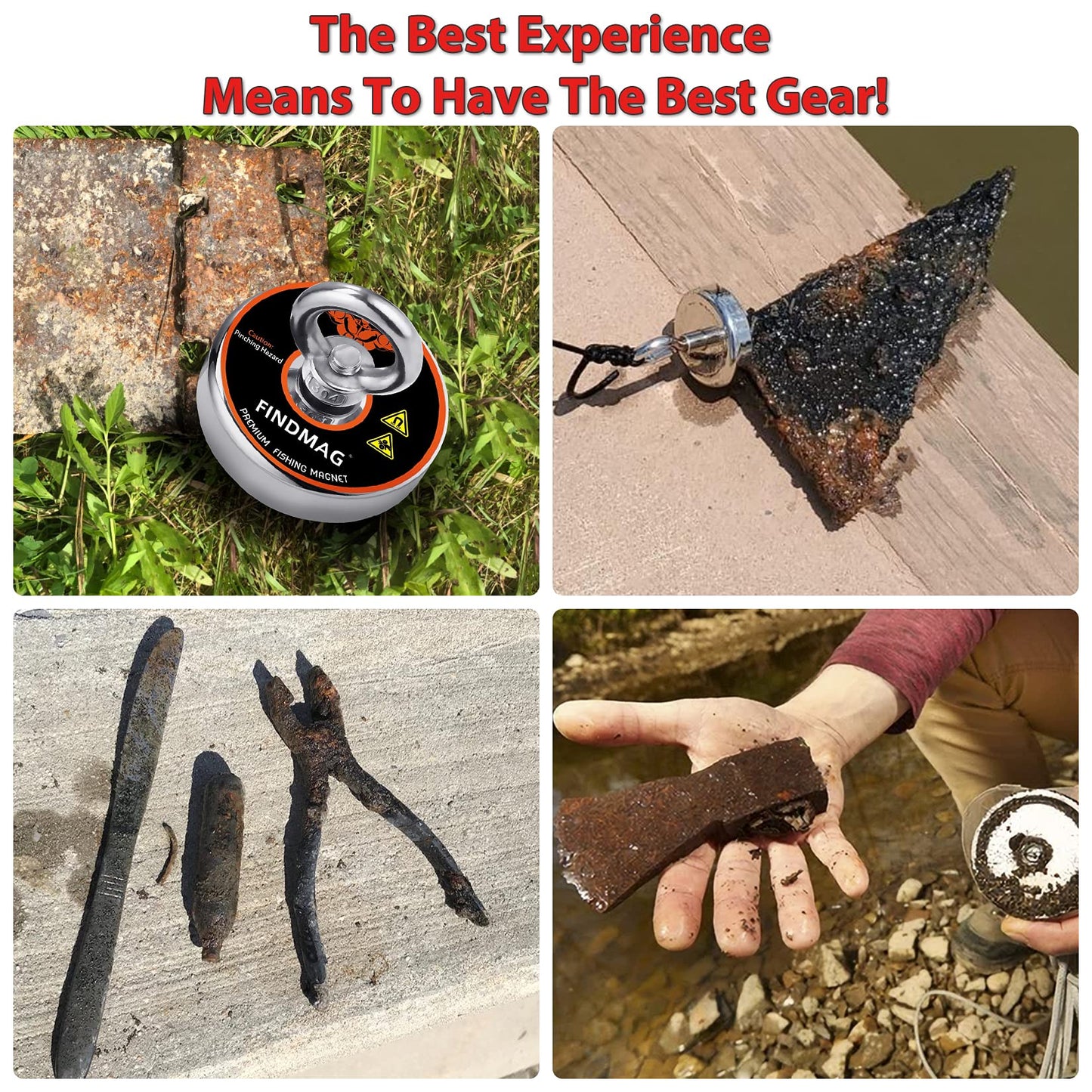 FINDMAG Fishing Magnet 600 LBS Pulling Force Magnet Fishing Kit, Super Strong Fishing Magnet Kit for Magnetic Fishing and Retrieving Items - 2.95inch Diameter
