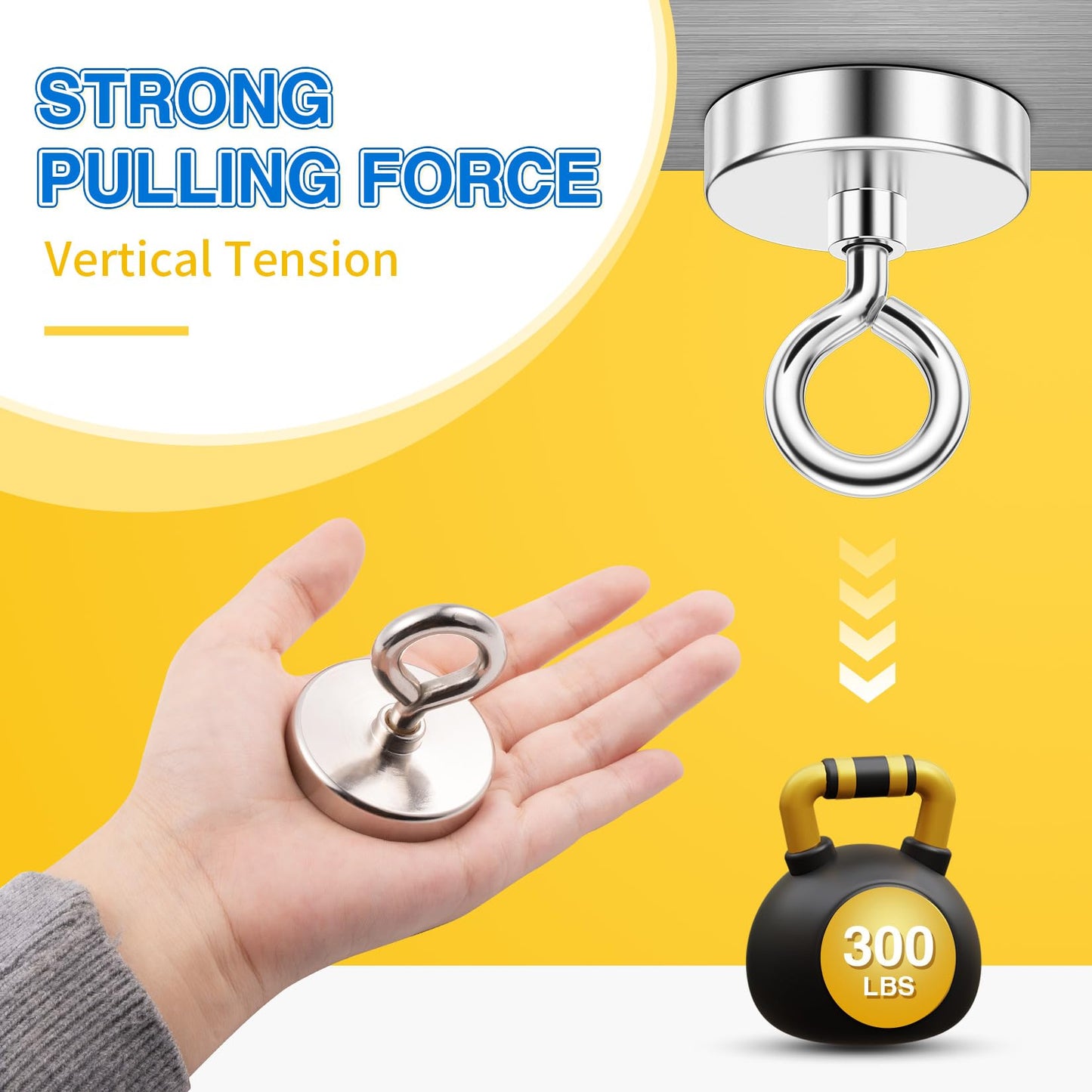 FINDMAG 1.76’’ Fishing Magnets, 200 LBS Pulling Force Neodymium Rare Earth Magnet with Lifting Eye-Bolt, Super Strong Round Magnet for Retrieving Items in Lake, Beach, Lawn and New House