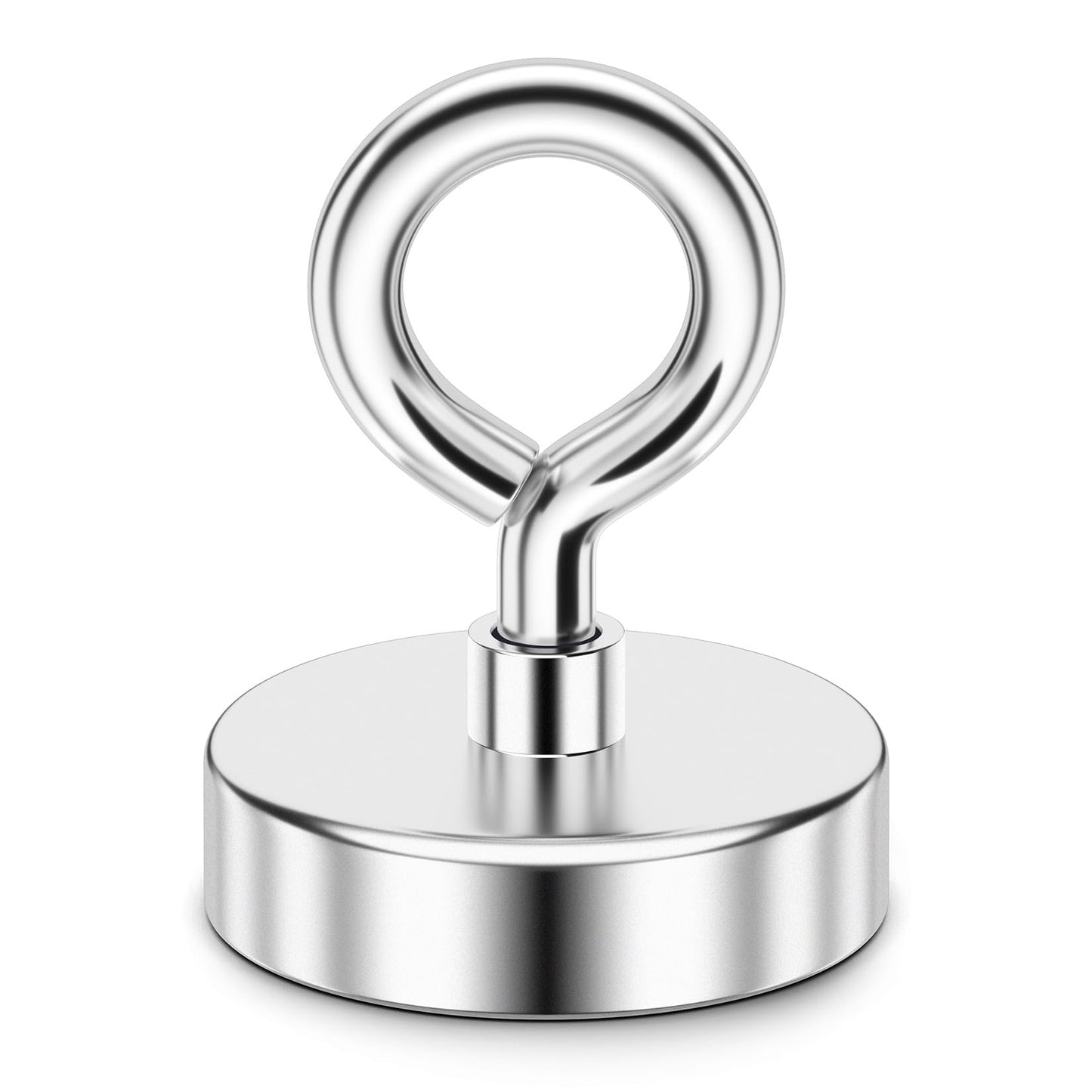 FINDMAG Neodymium Fishing Magnets, 150 LBS Pulling Force Neodymium Rare Earth Magnet with Lifting Eye-Bolt, Super Strong Round Magnet for Retrieving Items in Lake, Beach, Lawn 1.42’’(36mm)