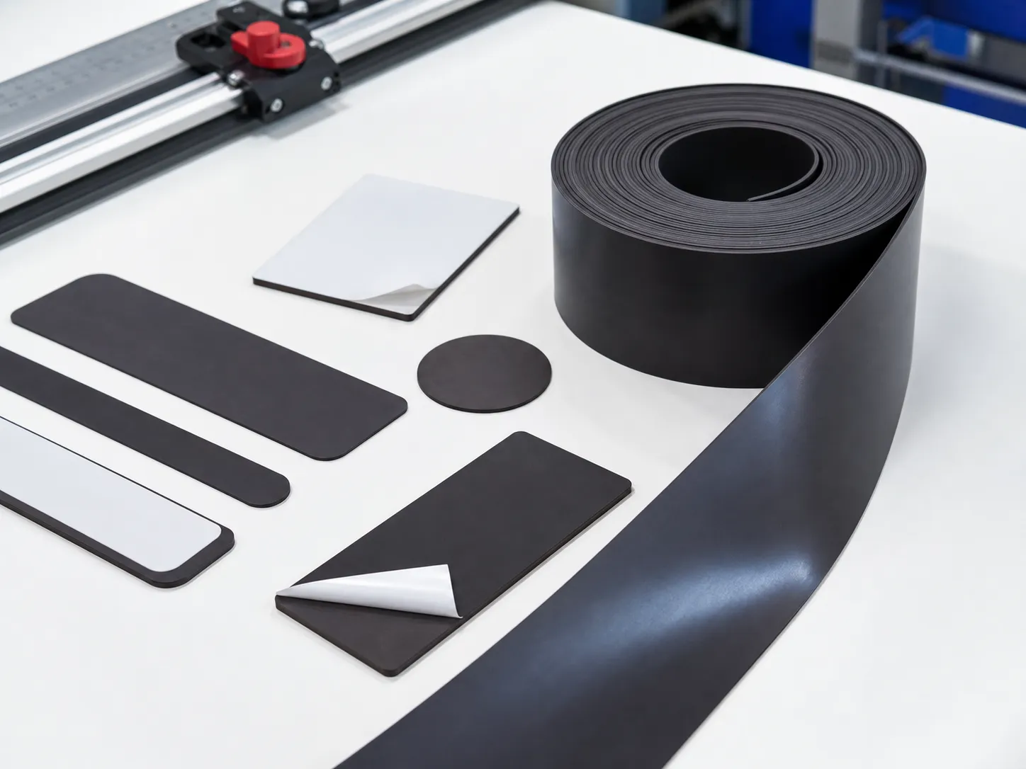 Illustrative flexible magnetic sheet, strip, and roll formats for conversion projects