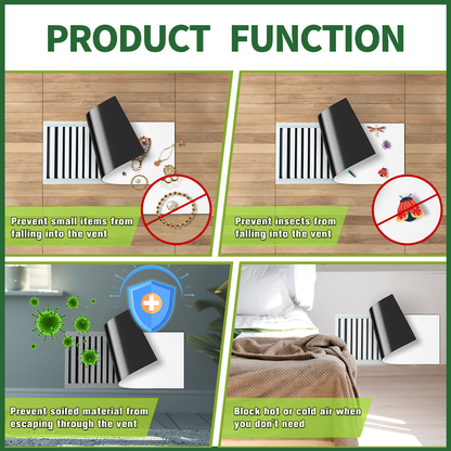 FINDMAG Strong Magnetic Vent Cover, 8 Pack 5.5" x 12" Vent Covers for Home Ceiling and Air Registers, Durable and Reusable Wall Vents Covers for Home HVAC Systems, with Heater Deflector Function