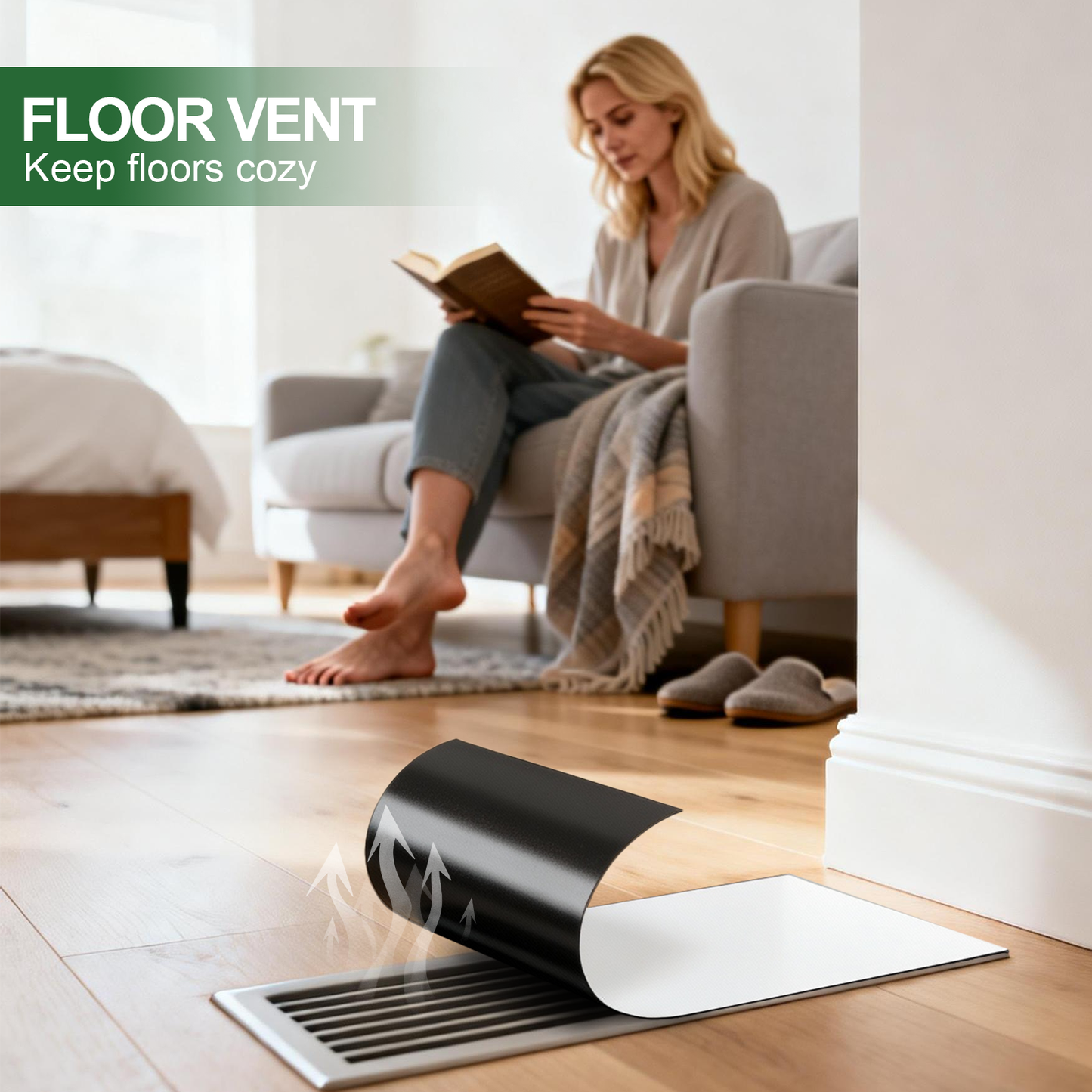 FINDMAG Strong Magnetic Vent Cover, 8 Pack 5.5" x 12" Vent Covers for Home Ceiling and Air Registers, Durable and Reusable Wall Vents Covers for Home HVAC Systems, with Heater Deflector Function