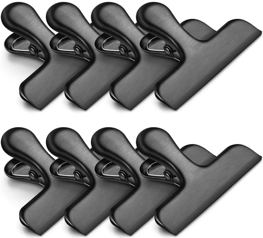 FINDMAG Bag Clips, Heavy Duty Stainless Steel Chip Clips, 8 Pack Food Bags Clamp Great for Kitchen Office to Seal Coffee Bags, Paper Sheets - Pack of 8