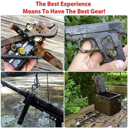 2625 lbs Fishing Magnet Kit, Double Sided Magnet Fishing Kit with Rope, Super Strong Fishing Magnet for Retrieving Items in River, Lake, Beach, Lawn, 4.57" Diameter