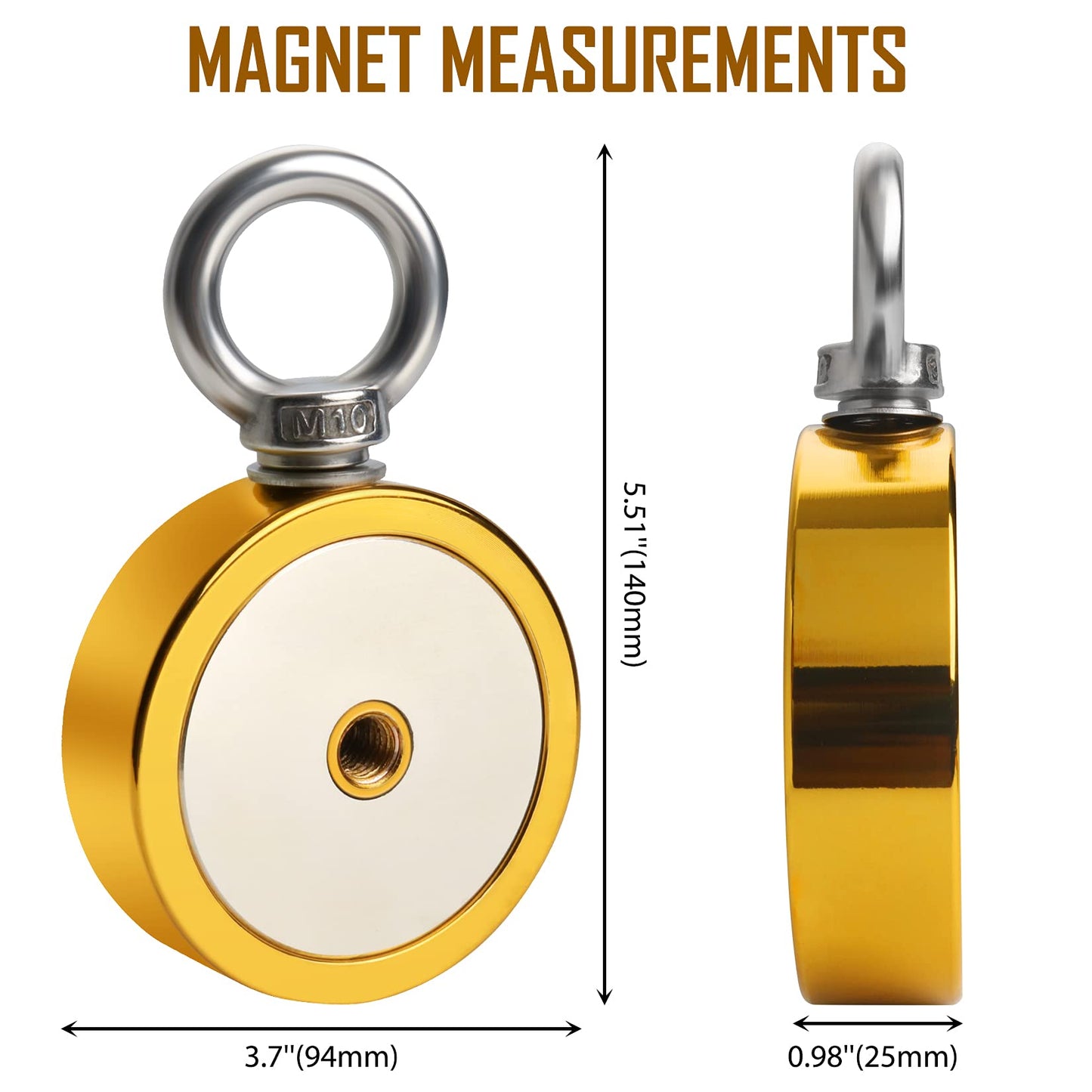 FINDMAG 1725 lbs Magnets Fishing Kit Fishing Magnet, 3.7" Diameter Fishing Magnet Kit for Magnetic Fishing and Retrieving Items in River, Lake