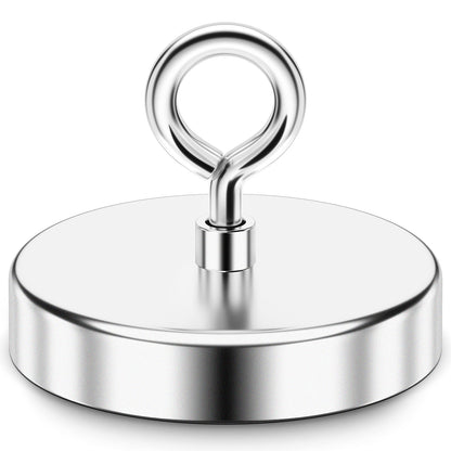 FINDMAG Super Strong Neodymium Fishing Magnets, 1600lbs Pulling Force Rare Earth Magnet with Countersunk Hole Eyebolt for Retrieving in River and Magnetic Fishing (120mm)