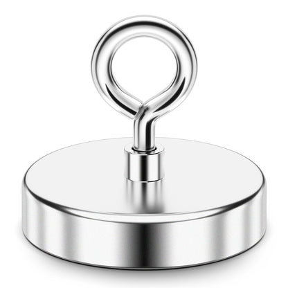 FINDMAG Super Strong Fishing Magnet, 1000 lbs Pulling Force, Neodymium Rare Earth Magnet with Countersunk Hole Eyebolt, Large Magnet for Remover, Diameter 3.54 inch(90 mm)