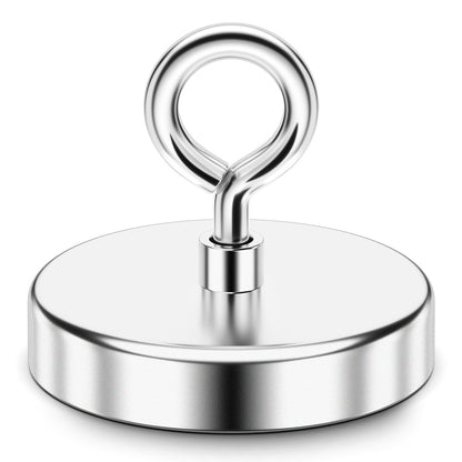 FINDMAG Neodymium Fishing Magnet, 1200LBS Rare Earth Magnets with Lifting Eye-Bolt, Strong Magnets Heavy Duty for Retrieving Items in Lake, Beach, Lawn, 3.84 inch(100 mm)